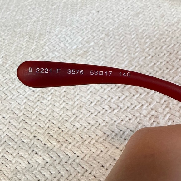 Burberry dark cherry red Matte plaid print rectangular prescription frames - Picture 4 of 10